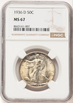 1936-D 50C Walking Liberty Half Dollar NGC MS67 (521835017)