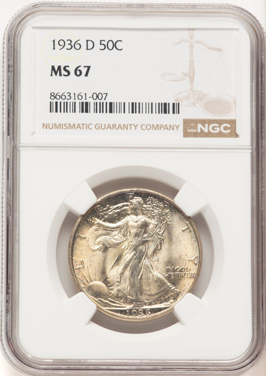 1936-D 50C Walking Liberty Half Dollar NGC MS67 (521835017)