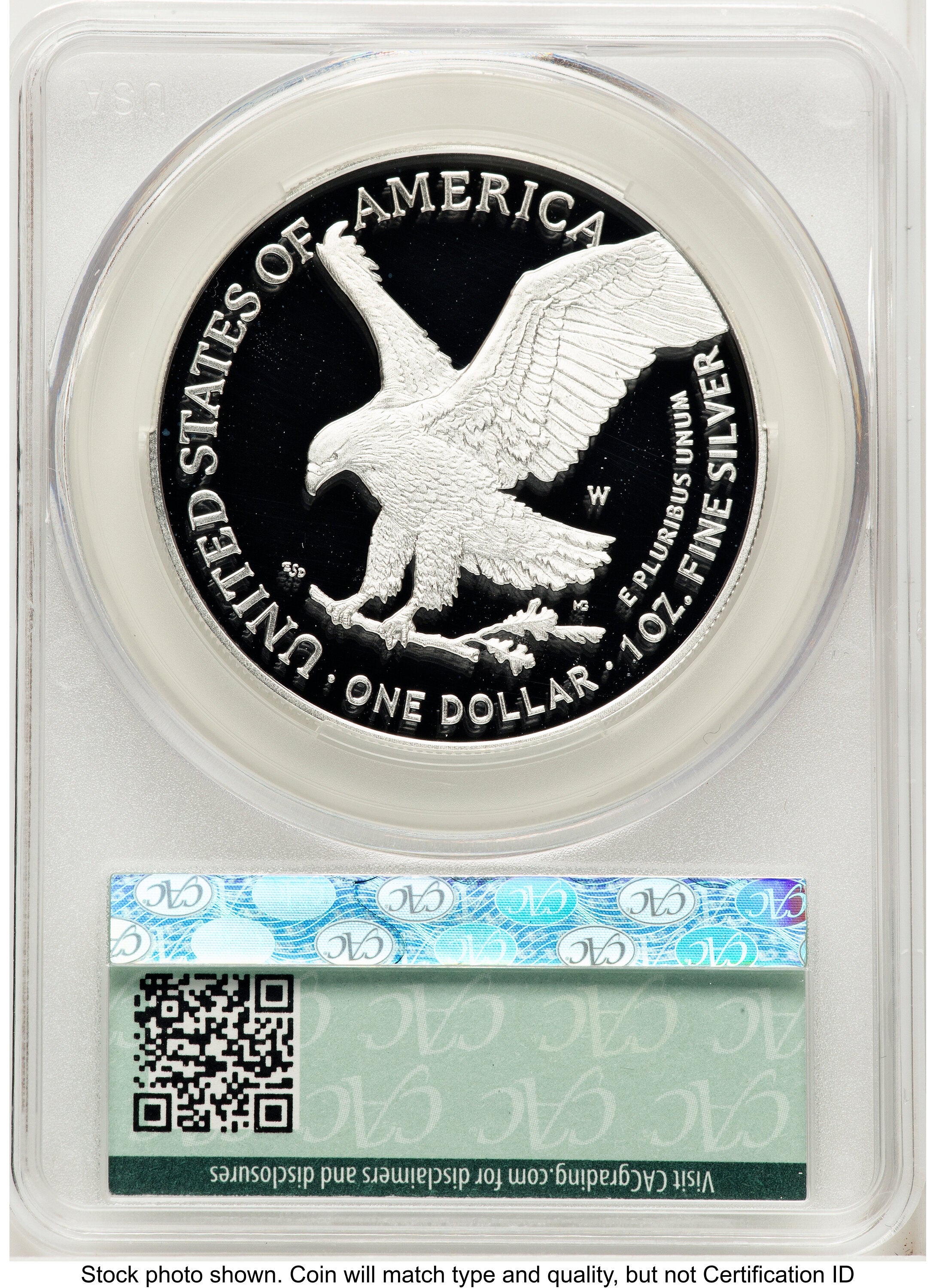 2025-W Proof Silver Eagle Privy Laser Engraved 1 oz First Day Of Delivery CACG PR70