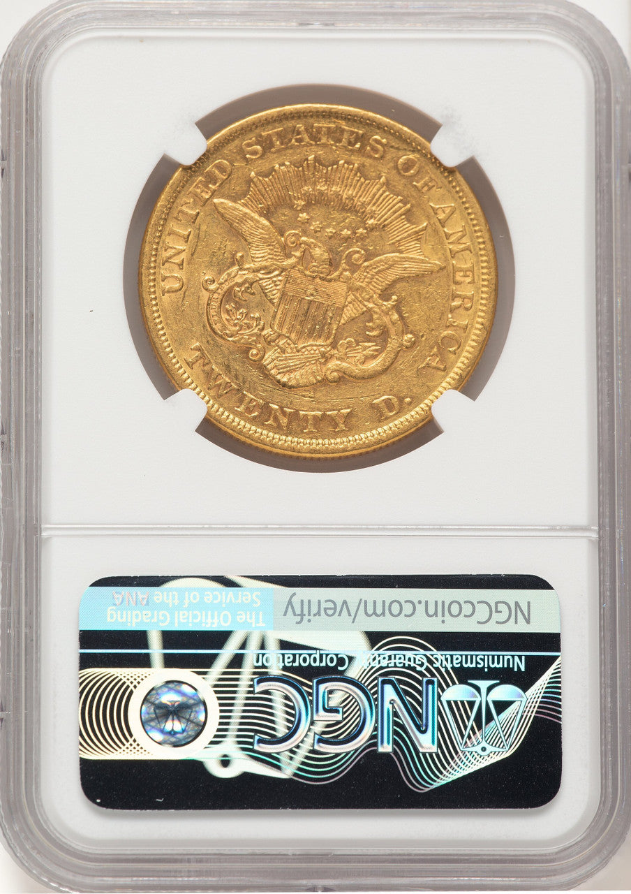 1858 $20 Liberty Double Eagle NGC AU53 (521986010)