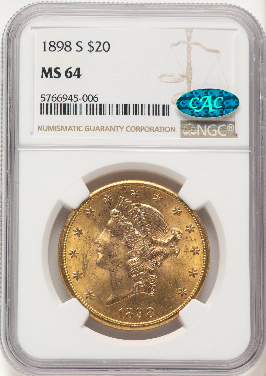 1898-S $20 CAC Liberty Double Eagle NGC MS64 (521987127)