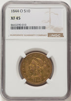 1844-O $10 Liberty Eagle NGC XF45