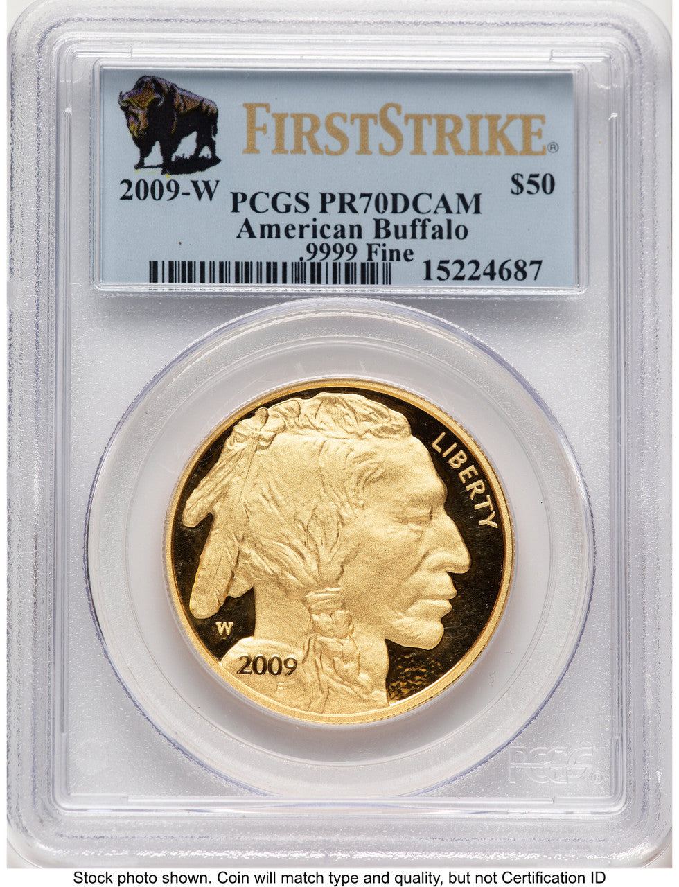 2009-W Proof Gold Buffalo 1 oz FS Bison Label PCGS PR70 (521998048)