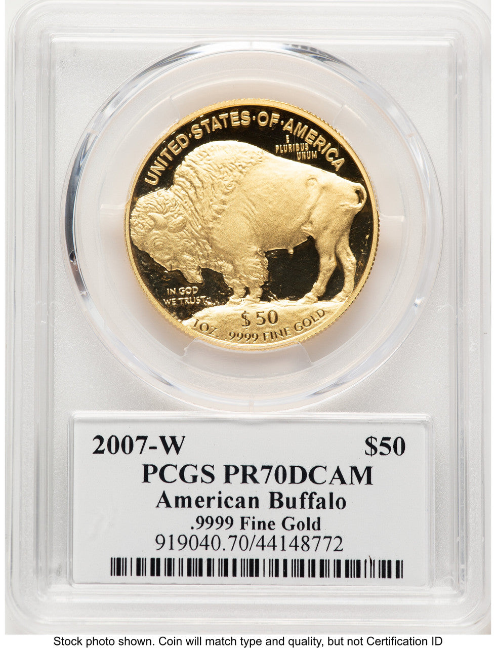 2007-W Proof Gold Buffalo 1 oz David Hall PCGS PR70