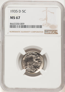 1935-D 5C Buffalo Nickel NGC MS67