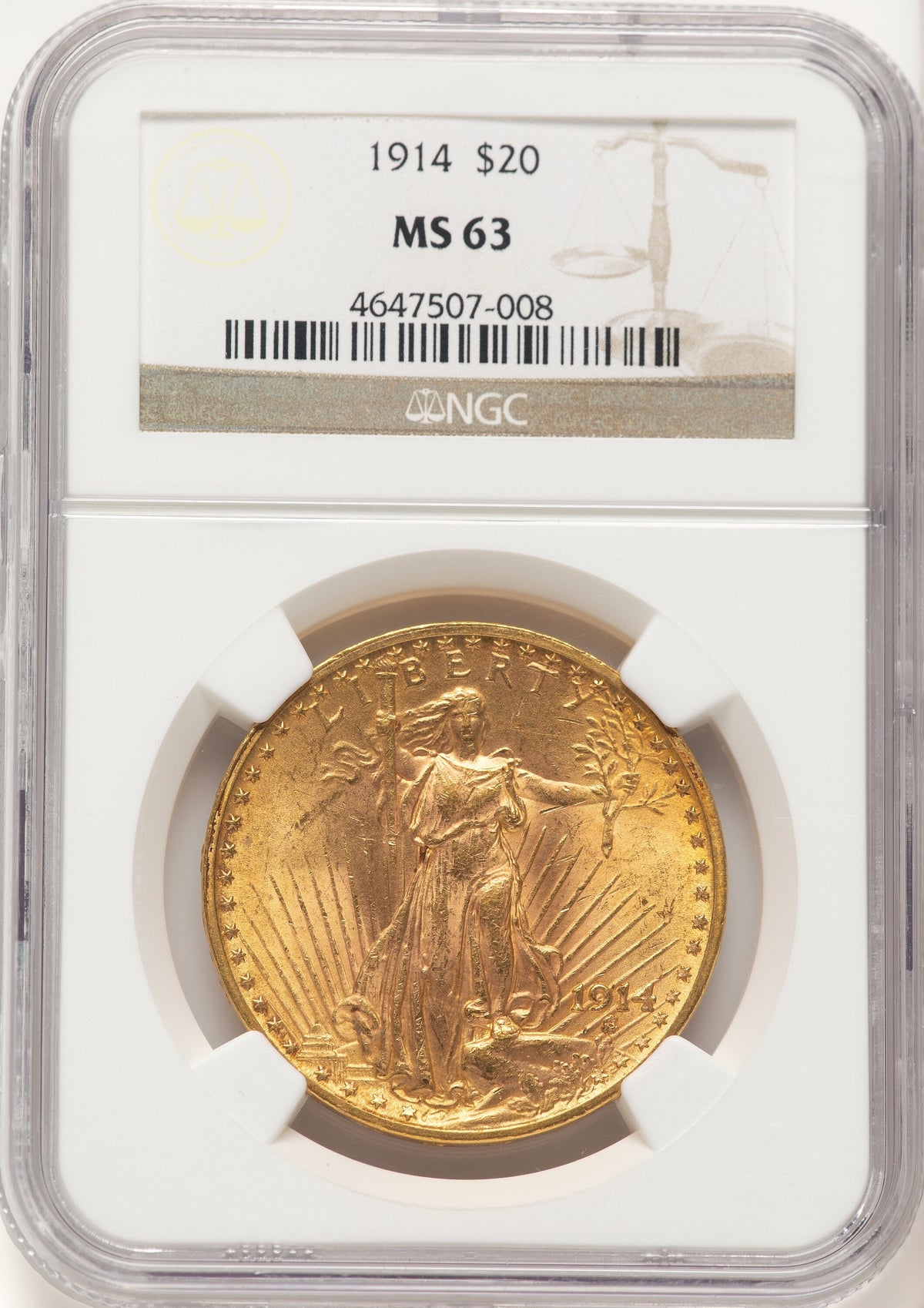 1914 $20 Saint-Gaudens Double Eagle NGC MS63