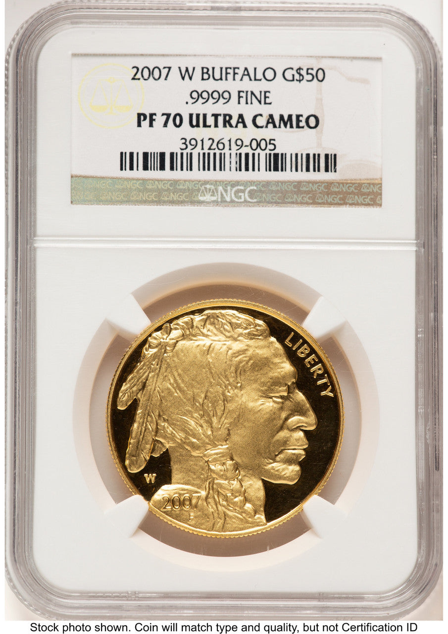 2007-W Proof Gold Buffalo 1 oz Brown Label NGC PF70