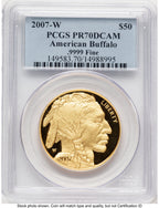 2007-W Proof Gold Buffalo 1 oz Blue Label PCGS PR70