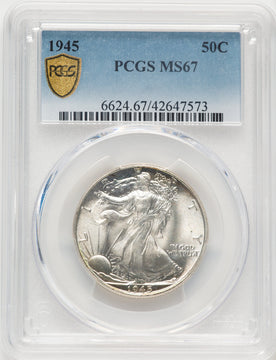 1945 50C Walking Liberty Half Dollar PCGS MS67 (522045005)
