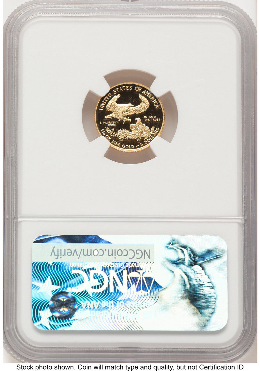 2017-W Proof Gold Eagle 1/10 oz FR Blue NGC PF70