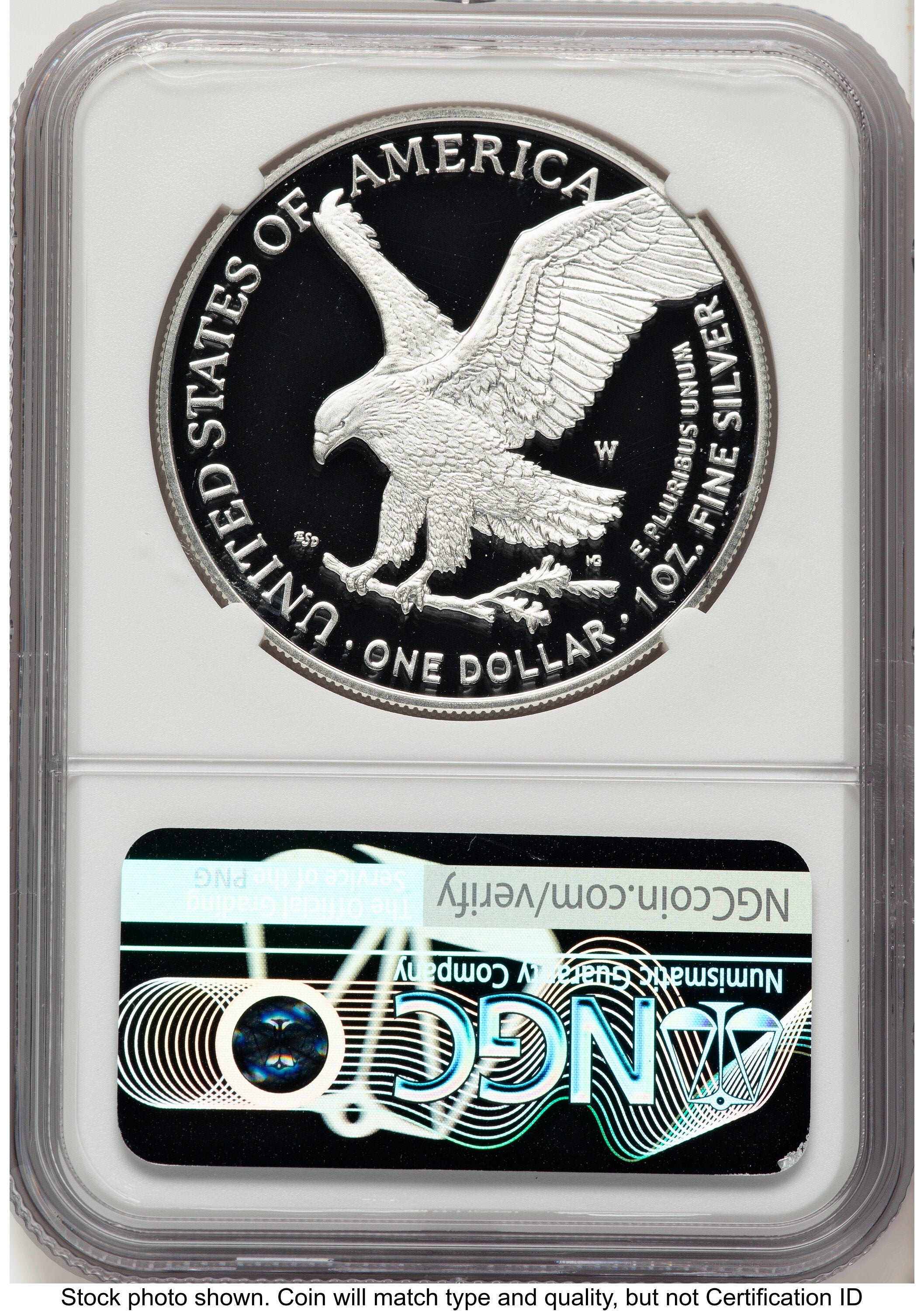 2025-W Proof Silver Eagle Privy U.S. Army 250th Anniversary 1 oz AR Mike Castle NGC PF70
