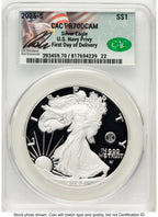 2025-S Proof Silver Eagle Privy U.S. Navy 250th Anniversary 1 oz First Day of Delivery Ron Drzewuki CACG PR70
