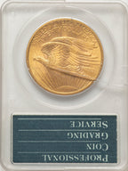 1908 $20 NO MOTTO Saint-Gaudens Double Eagle PCGS MS61