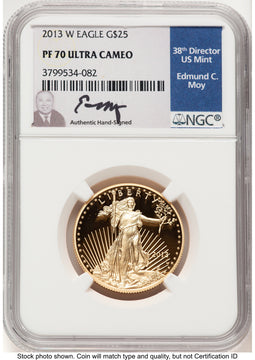 2013-W Proof Gold Eagle 1/2 oz NGC PF70 Ed Moy