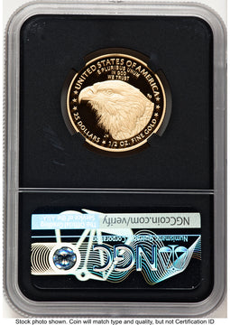 2021-W Type 2 Proof Gold Eagle 1/2 oz FDI Jennie NGC PF70 Norris