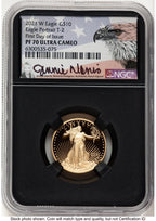 2021-W Type 2 Proof Gold Eagle 1/4 oz FDI Jennie NGC PF70 Norris