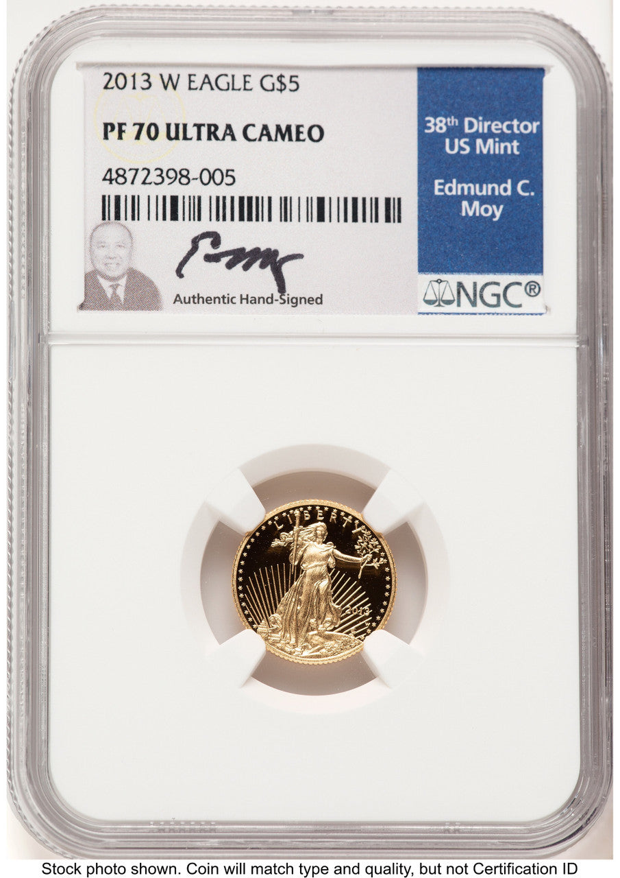 2013-W Proof Gold Eagle 1/10 oz NGC PF70 Ed Moy