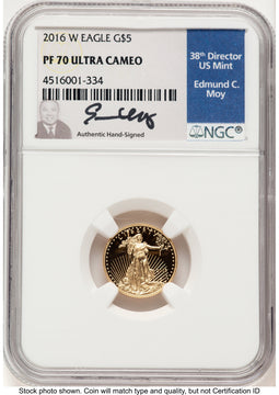 2016-W Proof Gold Eagle 1/10 oz NGC PF70 Ed Moy
