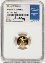 2016-W Proof Gold Eagle 1/10 oz NGC PF70 Ed Moy