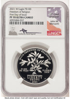 2021-W Proof Platinum Eagle 1 oz FDI John NGC PF70 Mercanti
