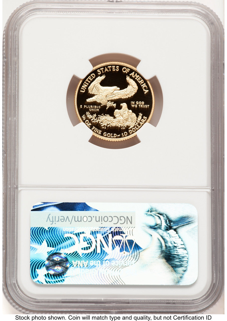 2017-W Proof Gold Eagle 1/4 oz NGC PF70 Ed Moy