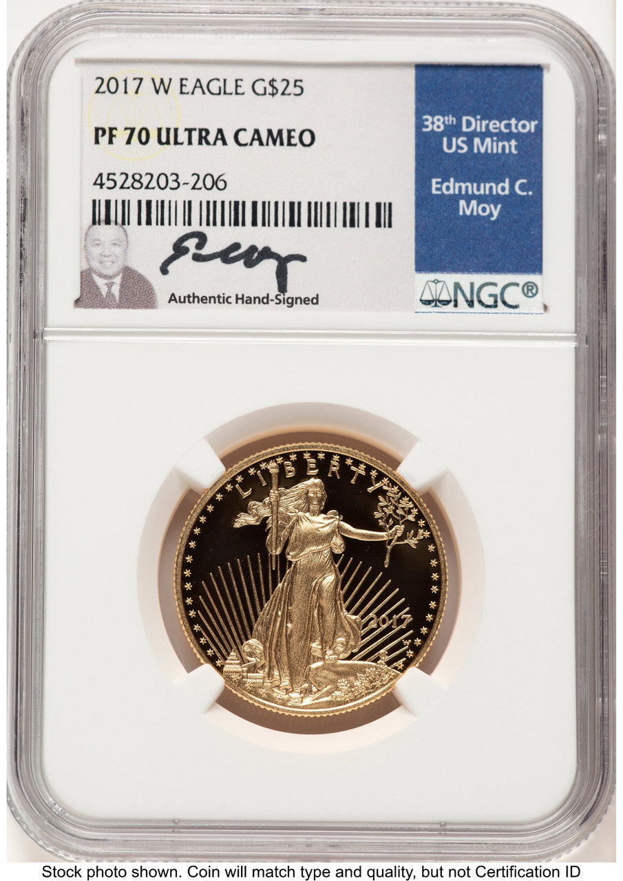 2017-W Proof Gold Eagle 1/2 oz NGC PF70 Ed Moy