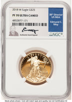 2018-W Proof Gold Eagle 1/2 oz NGC PF70 Ed Moy