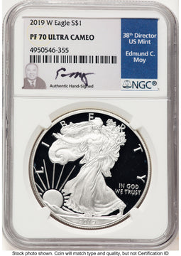 2019-W Proof Silver Eagle 1 oz NGC PF70 Ed Moy