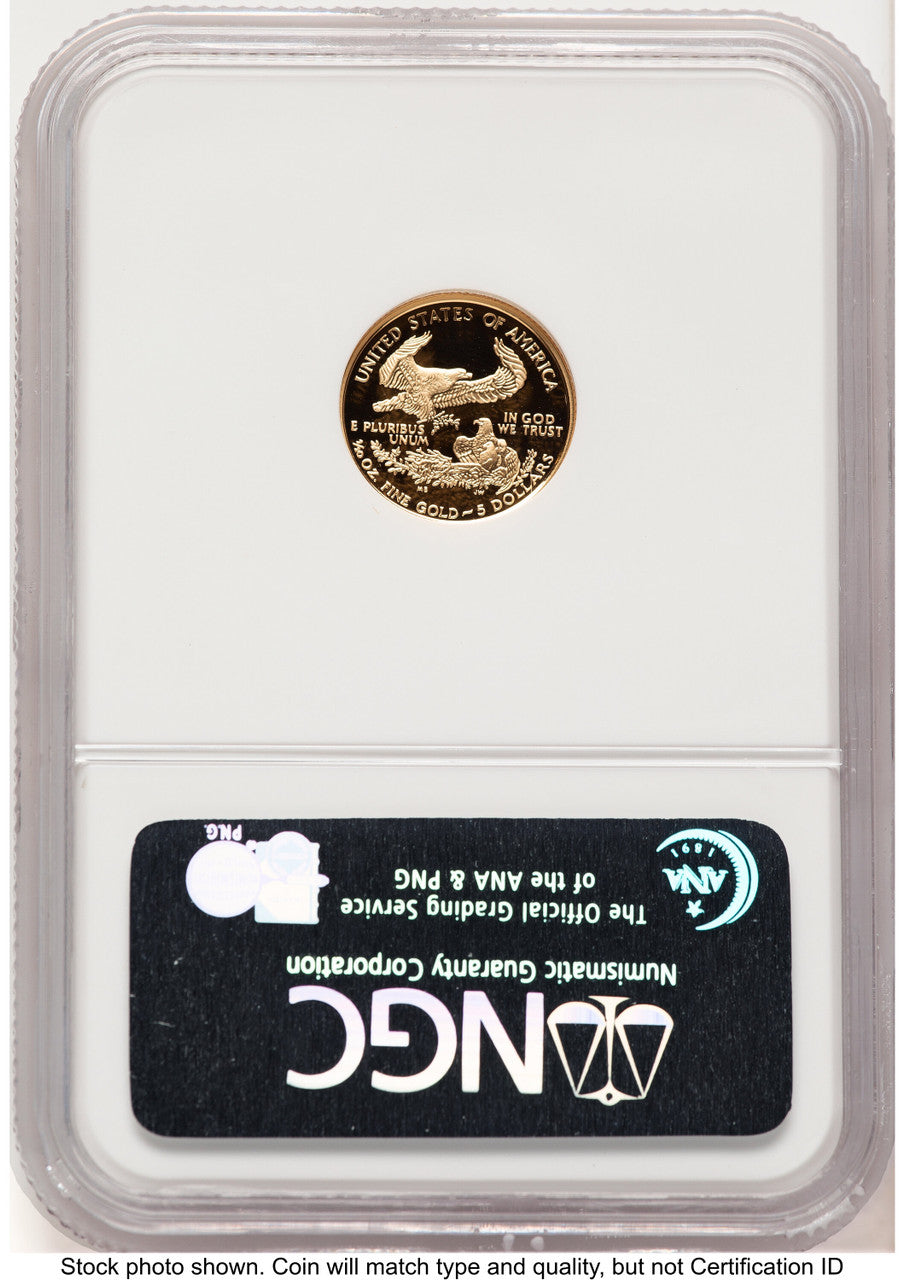 2007-W Proof Gold Eagle 1/10 oz ER Blue NGC PF70