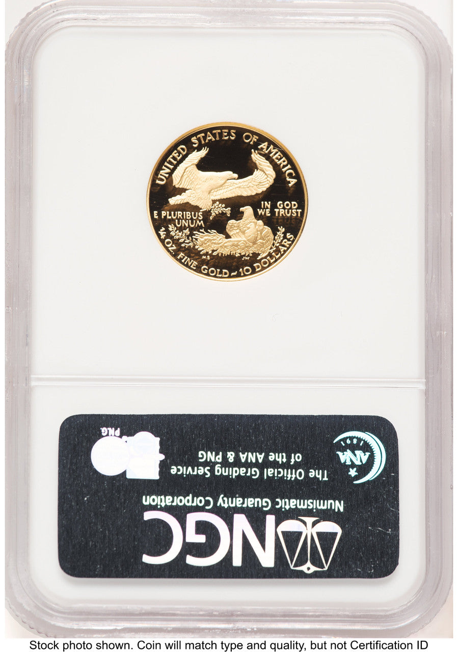 2007-W Proof Gold Eagle 1/4 oz ER Blue NGC PF70
