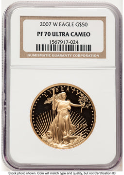 2007-W Proof Gold Eagle 1 oz Brown Label NGC PF70 (522209009)