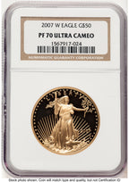 2007-W Proof Gold Eagle 1 oz Brown Label NGC PF70 (522209009)