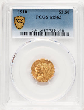 1910 $2.50 Indian Quarter Eagle PCGS MS63 (522218028)