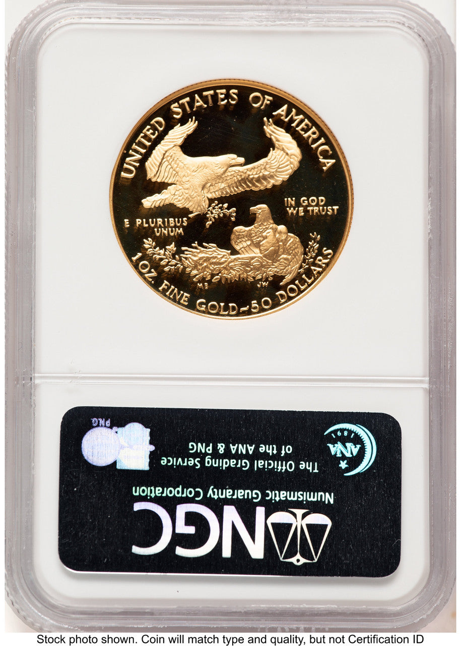 1988-W Proof Gold Eagle 1 oz Brown Label NGC PF70