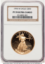 1994-W Proof Gold Eagle 1 oz Brown Label NGC PF70