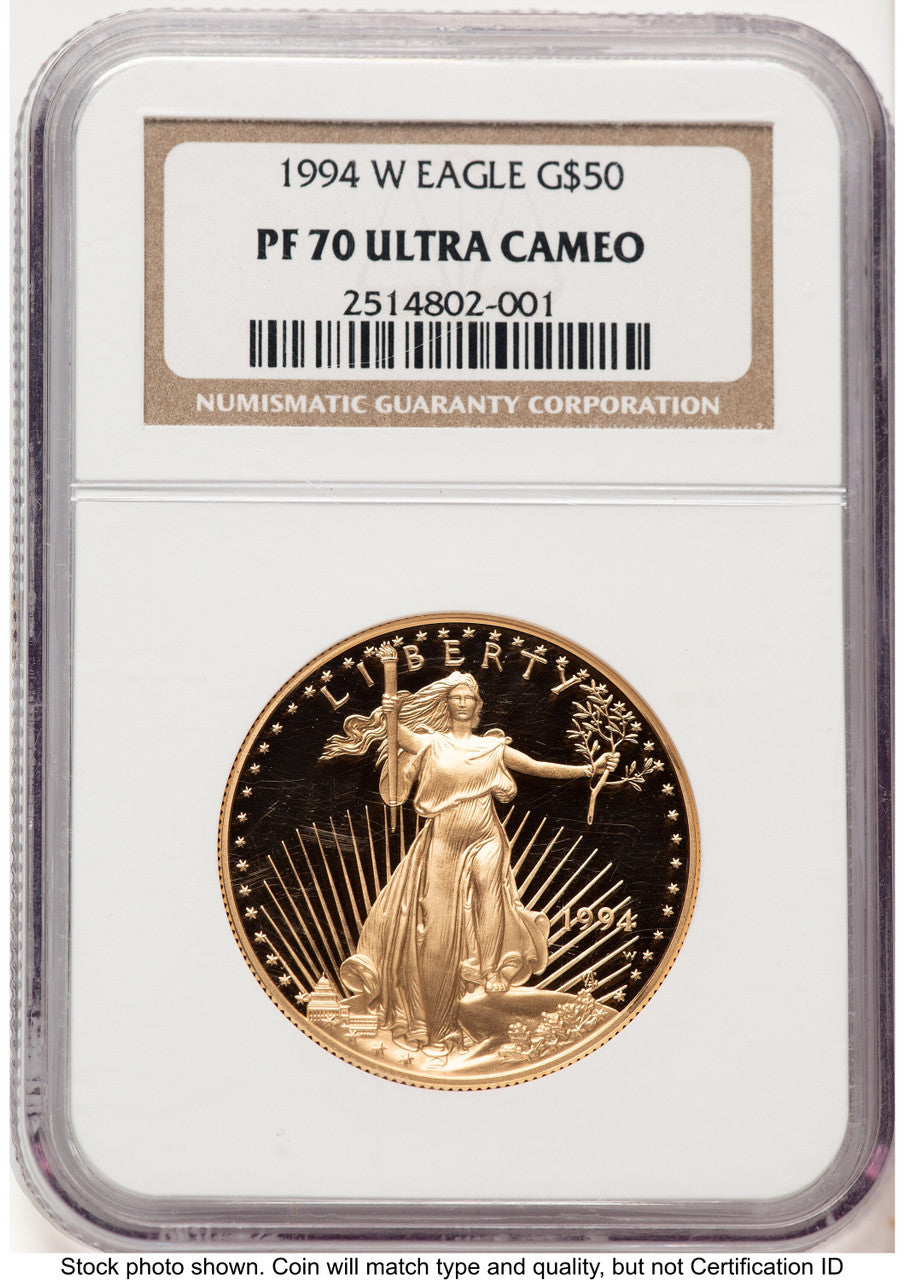 1994-W Proof Gold Eagle 1 oz Brown Label NGC PF70