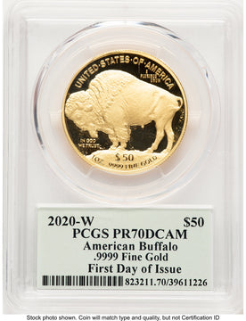 2020-W Proof Gold Buffalo 1 oz FDI PCGS PR70 Thomas Cleveland