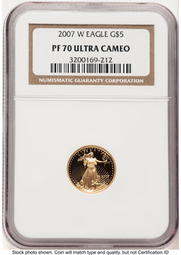 2007-W Proof Gold Eagle 1/10 oz Brown Label NGC PF70