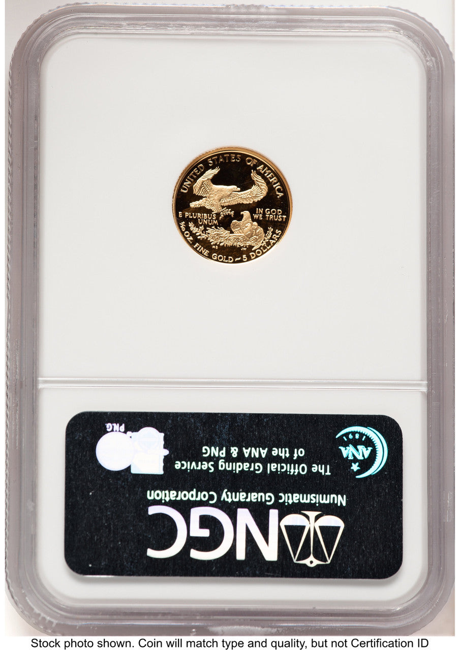 2007-W Proof Gold Eagle 1/10 oz Brown Label NGC PF70
