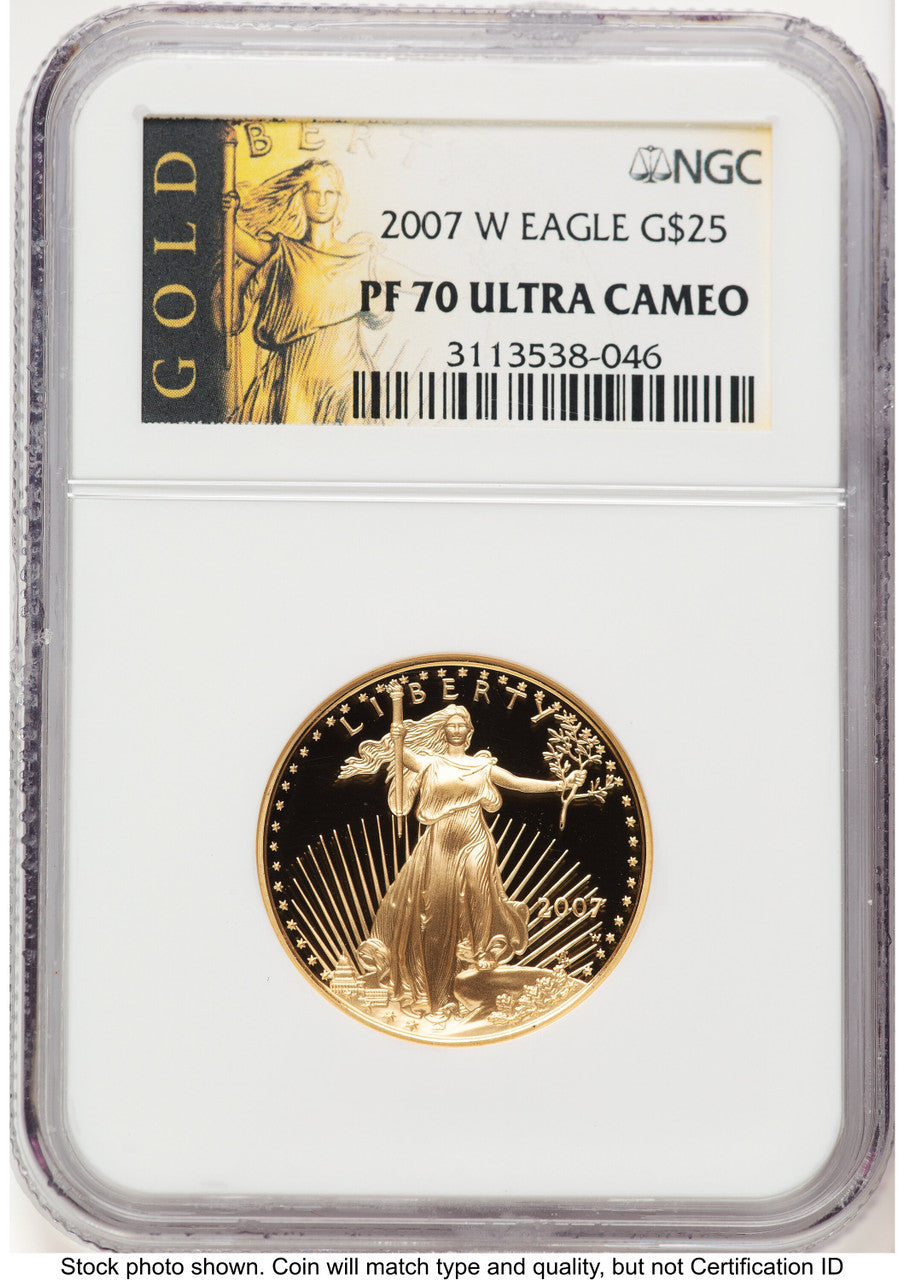 2007-W Proof Gold Eagle 1/2 oz American Liberty Series Label NGC PF70