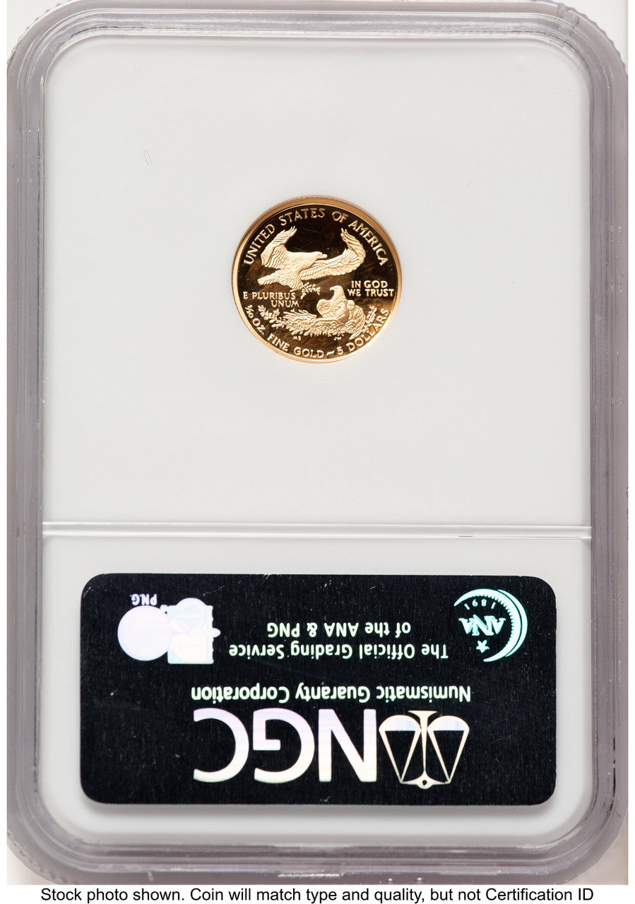 2001-W Proof Gold Eagle 1/10 oz Brown Label NGC PF70