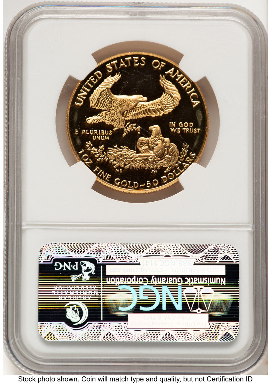 1986-W Proof Gold Eagle 1 oz Brown Label NGC PF70 (522240094)