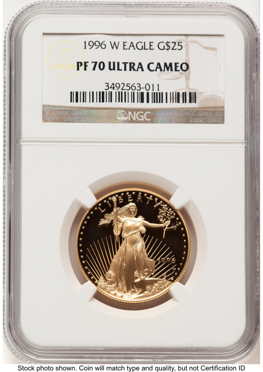 1996-W Proof Gold Eagle 1/2 oz Brown Label NGC PF70