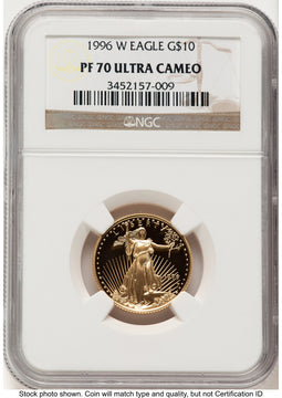 1996-W Proof Gold Eagle 1/4 oz Brown Label NGC PF70