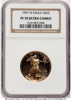 1997-W Proof Gold Eagle 1/2 oz Brown Label NGC PF70