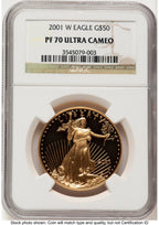 2001-W Proof Gold Eagle 1 oz Brown Label NGC PF70 (522240192)