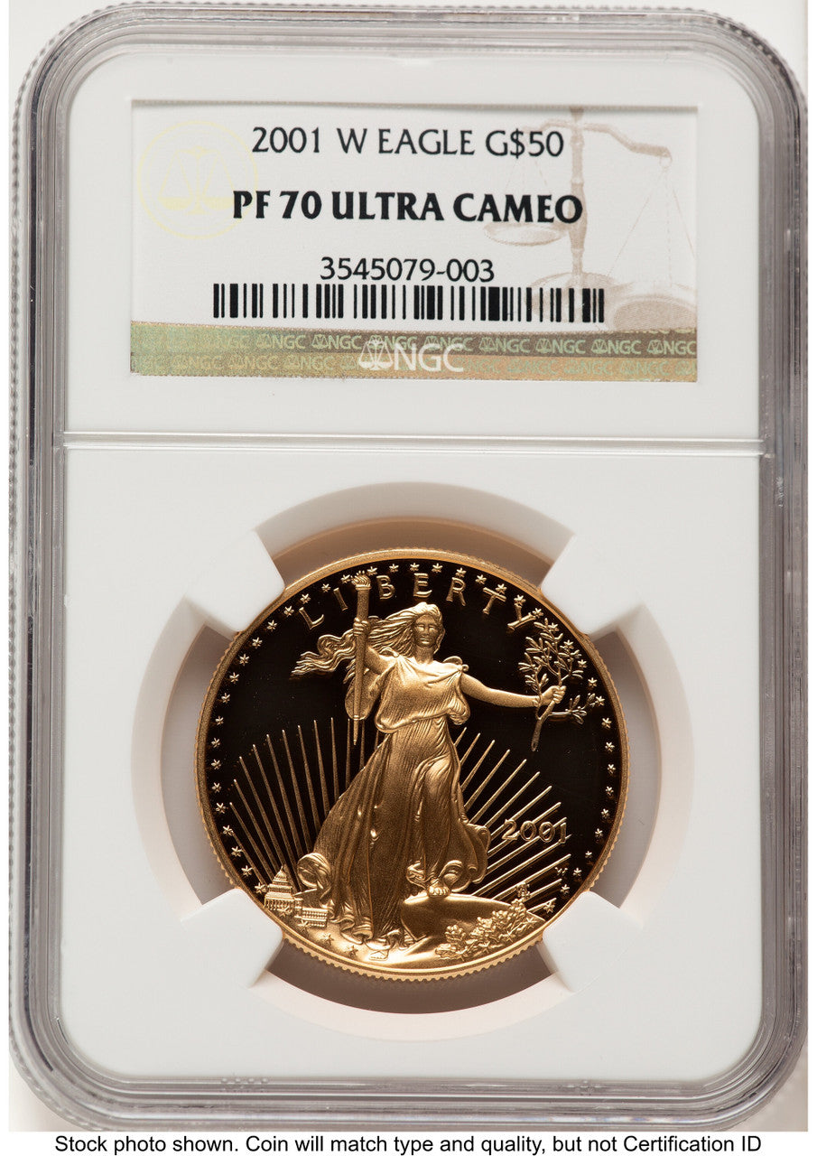2001-W Proof Gold Eagle 1 oz Brown Label NGC PF70 (522240192)
