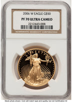 2006-W Proof Gold Eagle 1 oz Brown Label NGC PF70