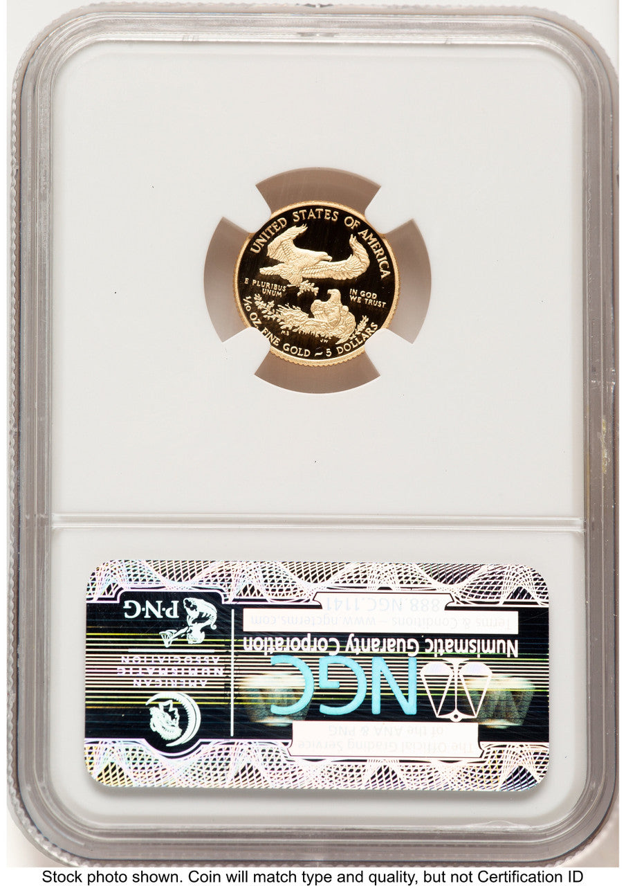 2011-W Proof Gold Eagle 1/10 oz ER Blue NGC PF70