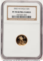 2002-W Proof Gold Eagle 1/10 oz Brown Label NGC PF70
